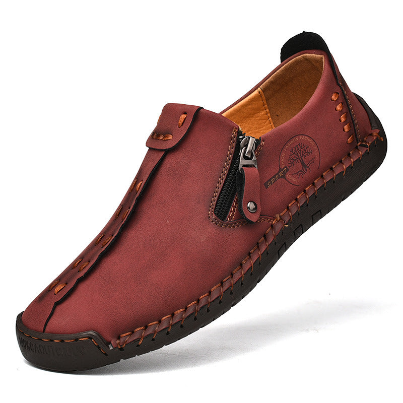 Mocasines hombre con paneles de piel estilo vintage