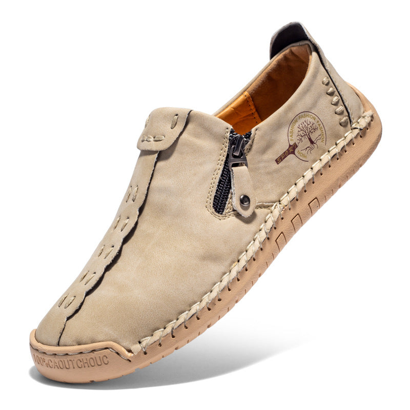 Mocasines hombre con paneles de piel estilo vintage