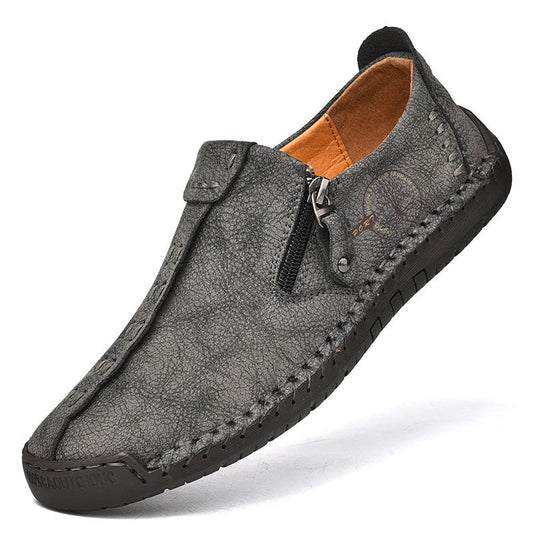 Mocasines hombre con paneles de piel estilo vintage