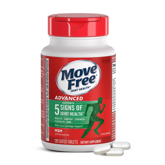 Advanced Glucosamine Chondroitin MSM Joint Support Supplement, Supports Mobility Comfort Strength Flexibility & Bone - 120 Tablets (40 servings)*