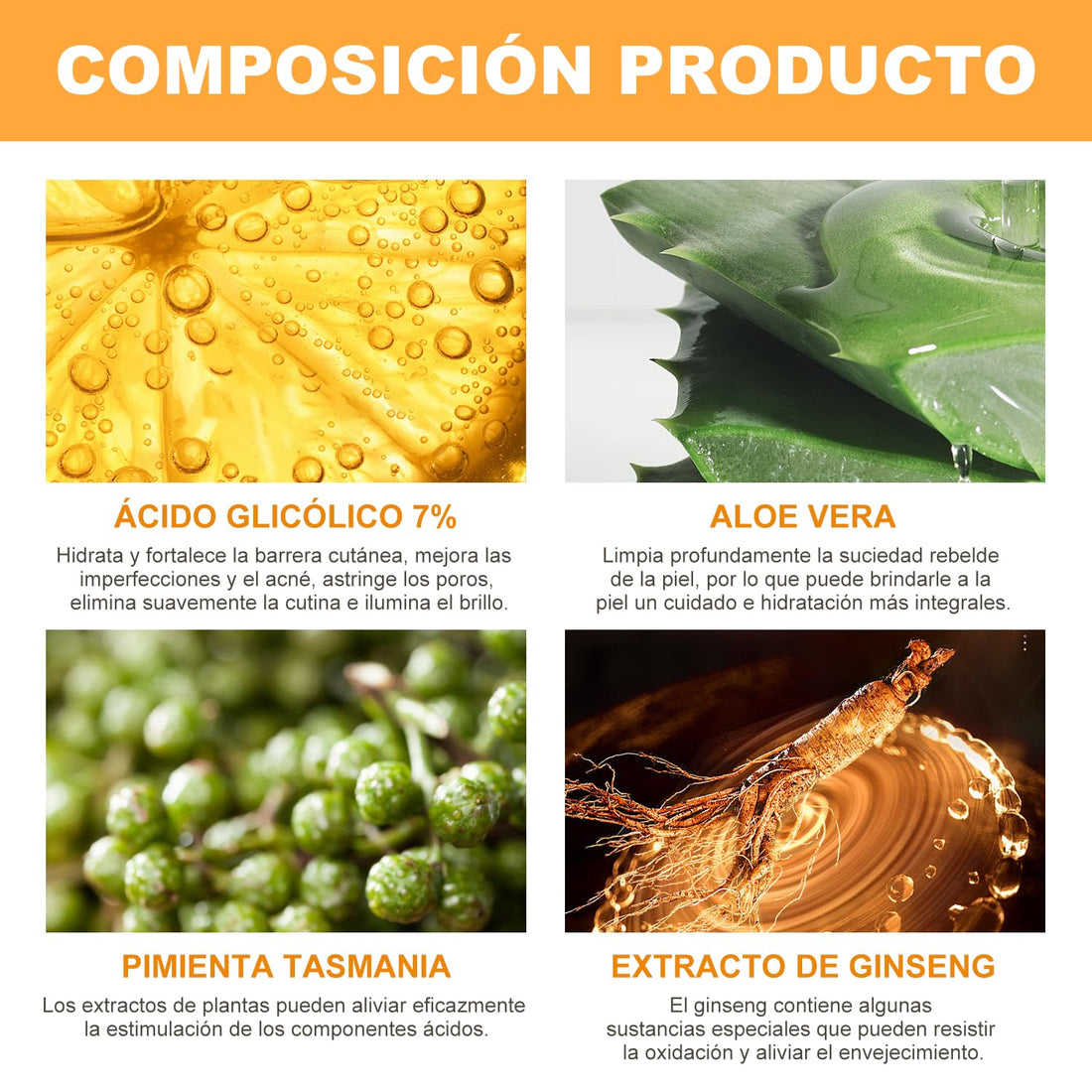 Ácido Glicólico 7% Solución, Exfolia, 240 ml