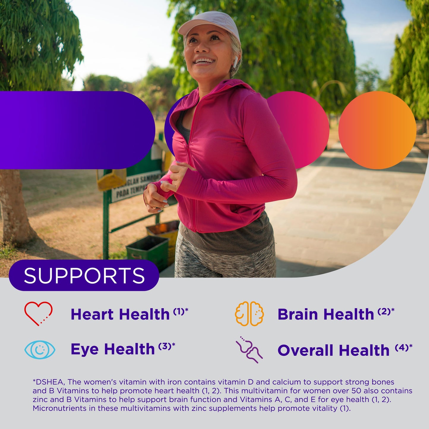 Silver Women's Multivitamin for Women 50 Plus, Multivitamin/Multimineral Supplement with Vitamin D3, B Vitamins, Non-GMO Ingredients, Supports Memory and Cognition in Older Adults - 200 Ct